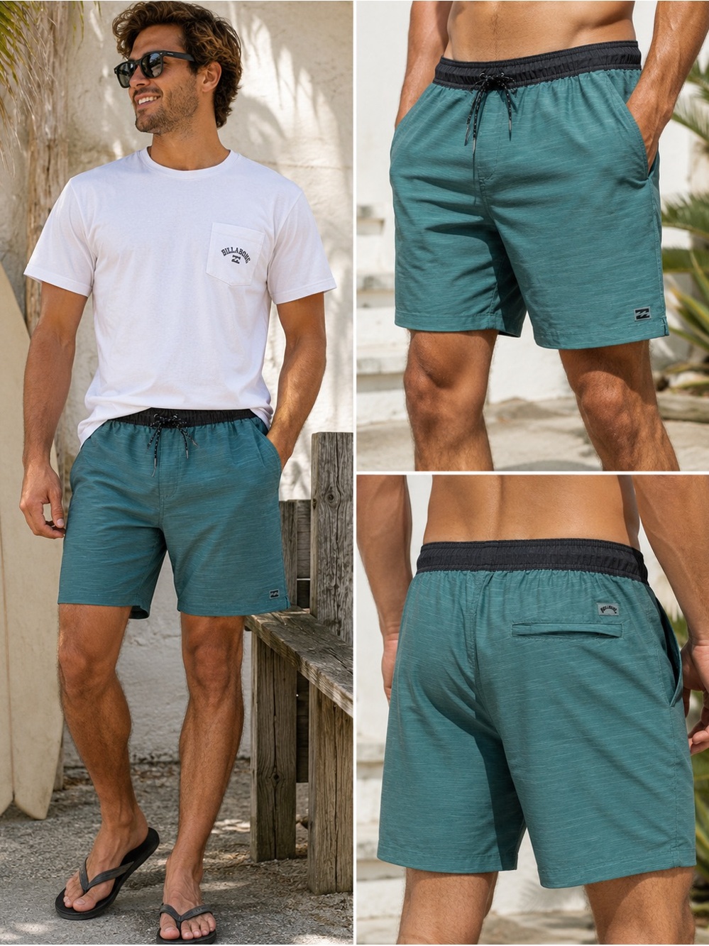 BILLABONG Crossfire Elastic Volley Shorts - Cyan